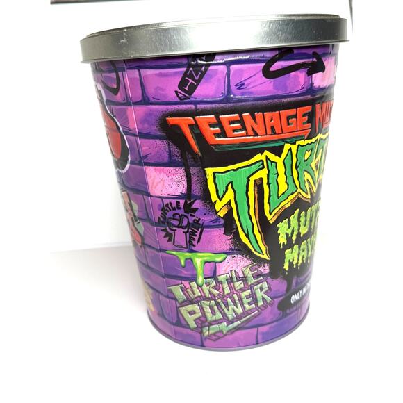 2023 Teenage Mutant Ninja Turtles Mutant Mayhem Movie Popcorn Tin Bucket Lid - Picture 5 of 9